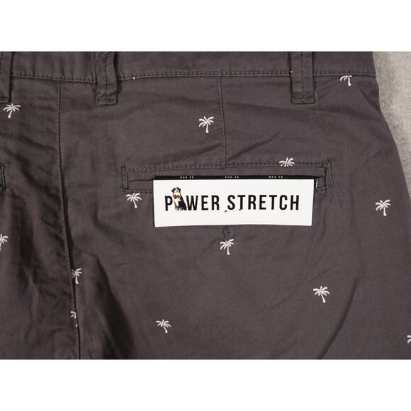 Denim & Flower Mens Gray Palm Trees Power Stretch Chino Shorts Size 29 - Picture 13 of 15